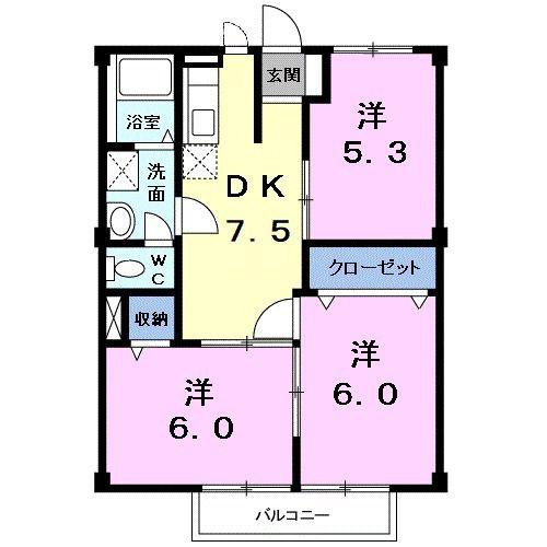 ニューシティ丸山(3DK/2階)の間取り写真