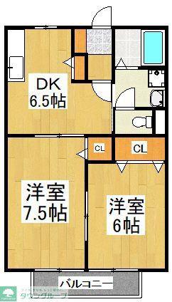 セレせせらぎA(2DK/2階)の間取り写真