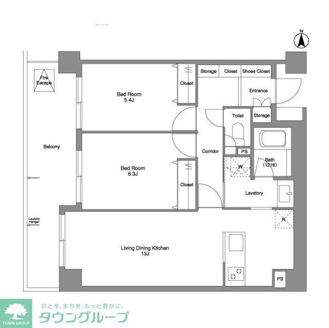 コンフォリア西荻北(2LDK/3階)の間取り写真