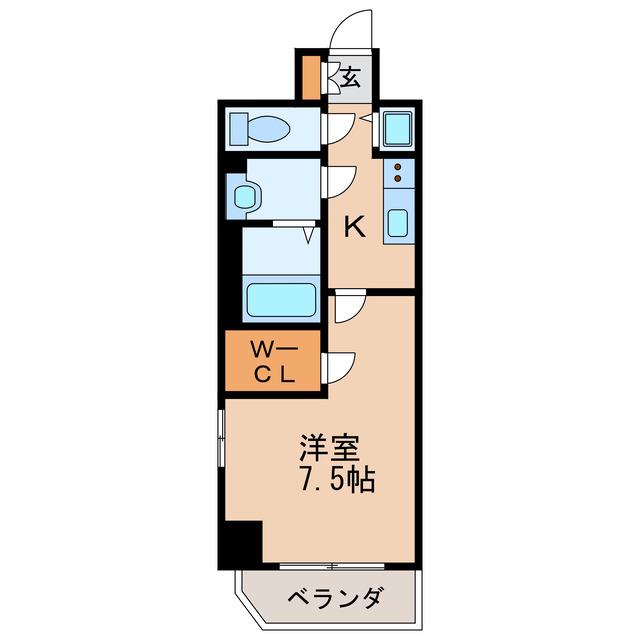 エスリード泉プライム(1K/3階)の間取り写真