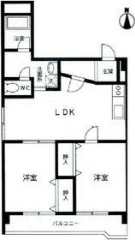 メゾン武田(2LDK/5階)の間取り写真