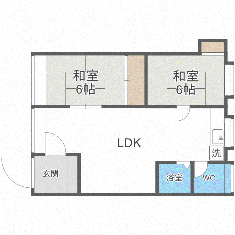 三島ハイツI(2LDK/2階)の間取り写真
