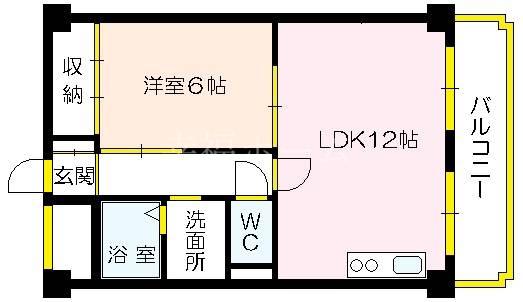 京橋鹿島ビル(1LDK/3階)の間取り写真