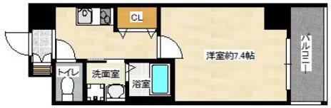 グラカン京都駅前 悠(1K/5階)の間取り写真