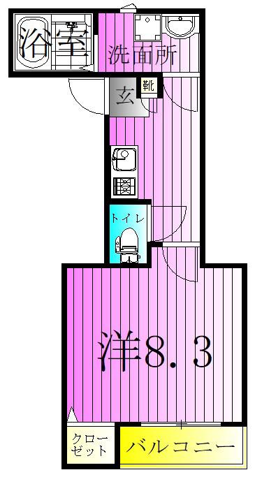 グレイスビレッヂ(1LDK/3階)の間取り写真