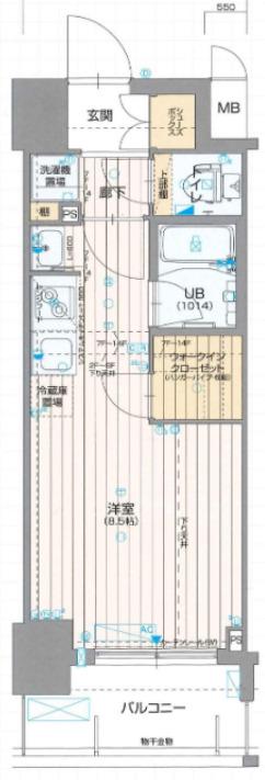 アスヴェル神戸駅前(ワンルーム/5階)の間取り写真