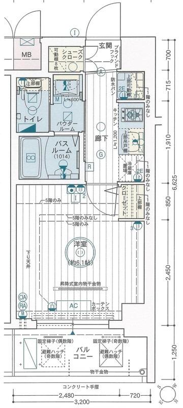 エステムコート神戸元町IIリザーブ(1K/2階)の間取り写真