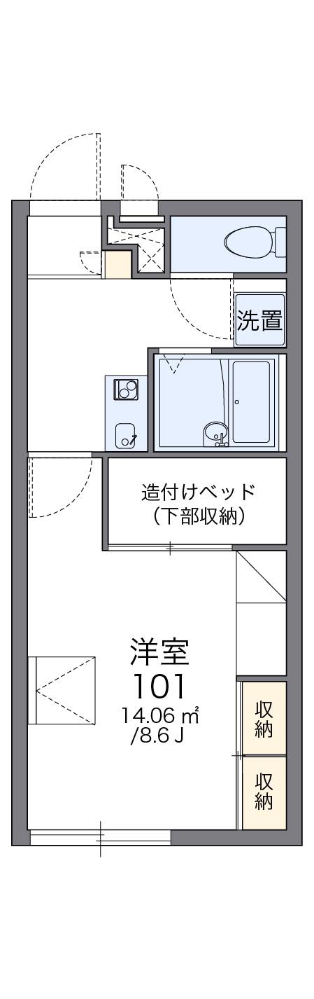 レオパレス牛久シンエイ(1K/2階)の間取り写真