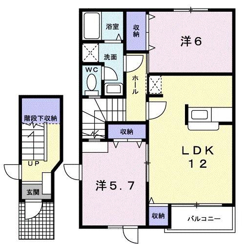 コンフォール(2LDK/2階)の間取り写真