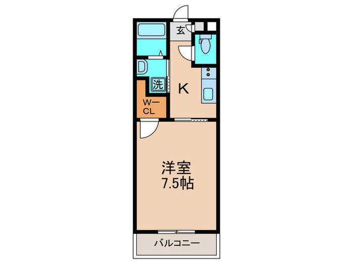 CUORE RICCO水巻(1K/1階)の間取り写真