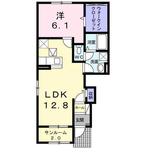 アルテ コンフォルト(1LDK/1階)の間取り写真