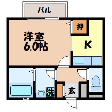 リンデンバーム(1K/2階)の間取り写真