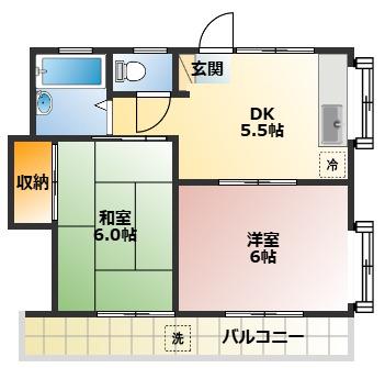 第三春日ハイム(2DK/1階)の間取り写真