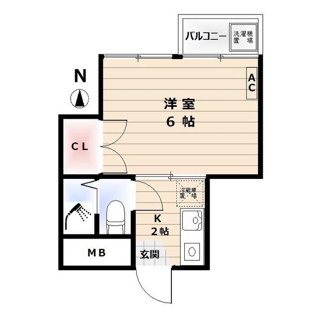 益谷ハイツ(1K/3階)の間取り写真