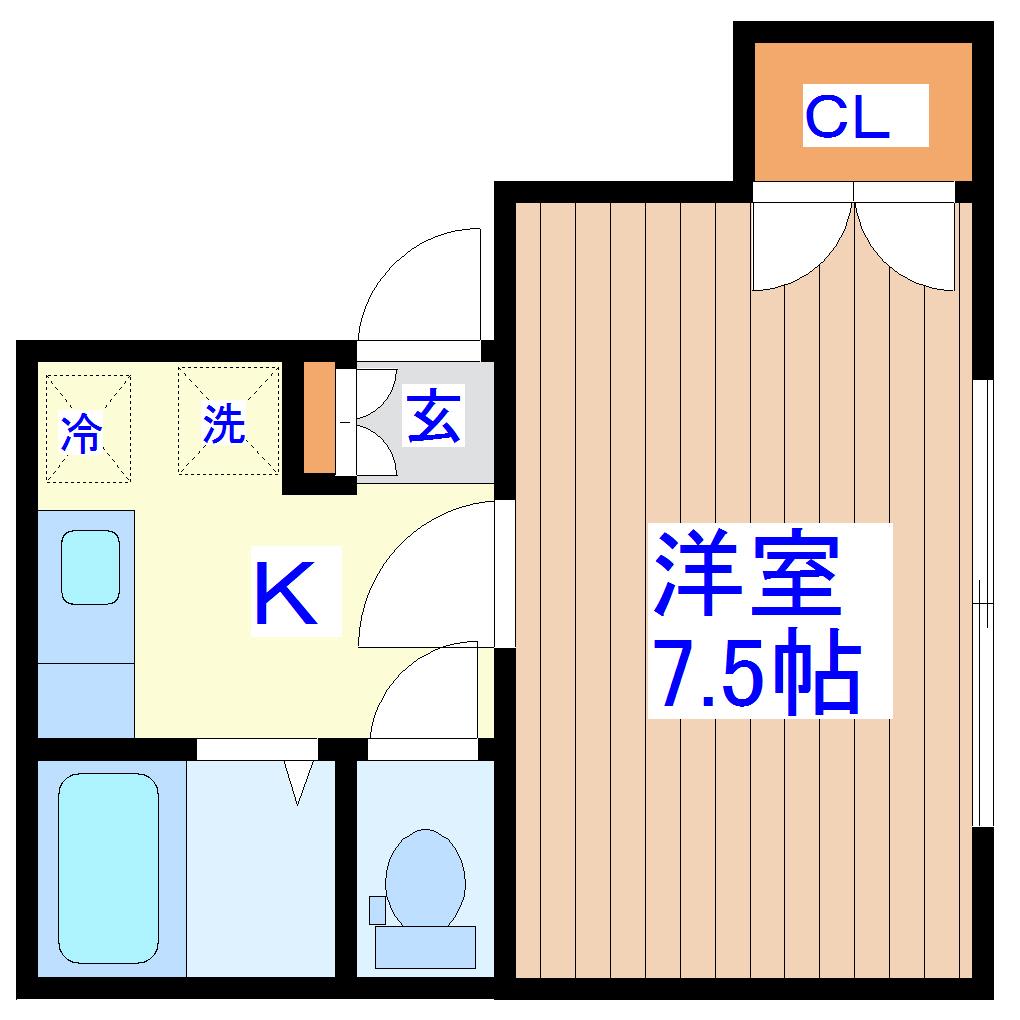メゾン香澄(1K/1階)の間取り写真