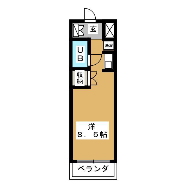 川之上ビル参番館(ワンルーム/1階)の間取り写真