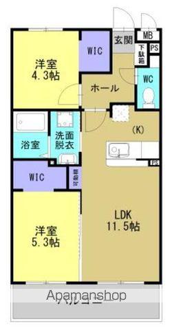 ARTH平松(2LDK/3階)の間取り写真