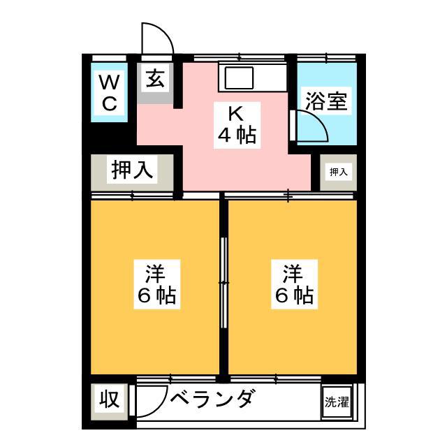パークコーポラス(2K/2階)の間取り写真