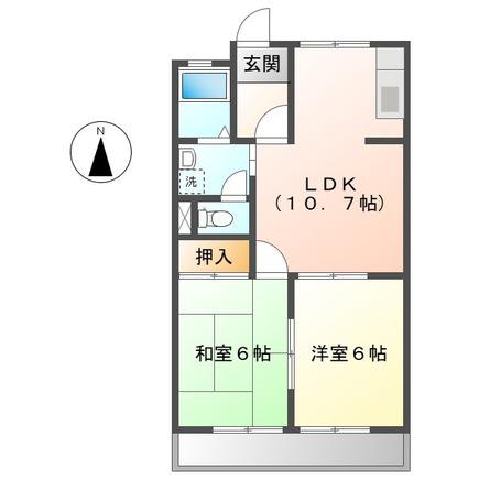 レジデンス赤見A(2LDK/1階)の間取り写真