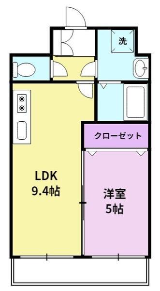 プロスペールSⅡ(1LDK/3階)の間取り写真