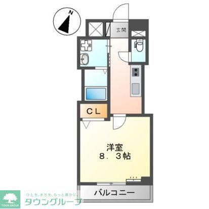 グレースタウンミソノ(1K/5階)の間取り写真