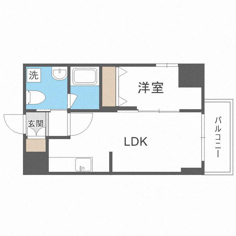 シティコート北一条(1LDK/2階)の間取り写真