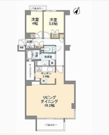 インプルーブ西早稲田(2LDK/4階)の間取り写真