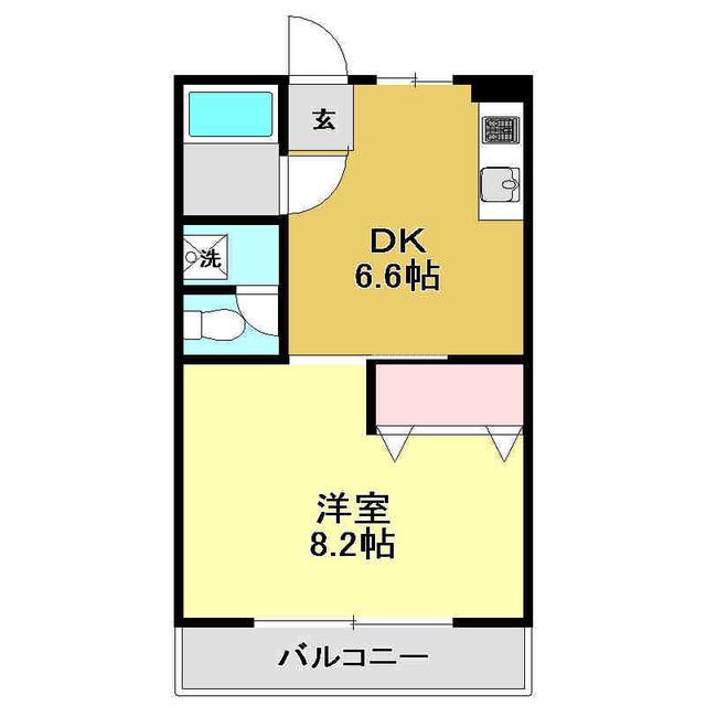 池本マンション(1DK/2階)の間取り写真