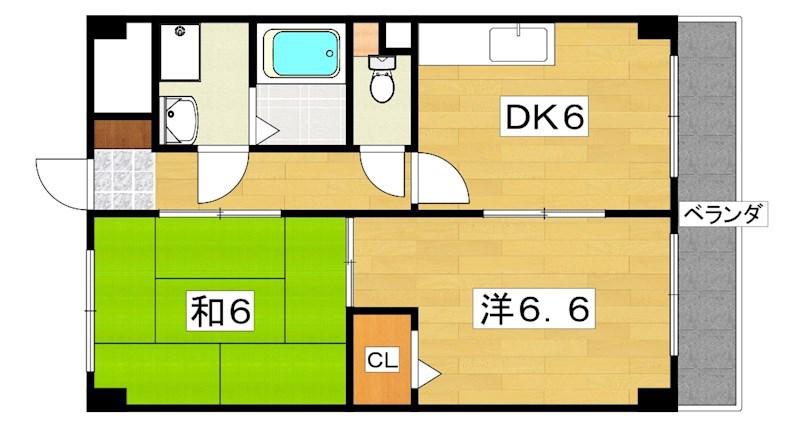M プラザ楠根壱番館(2DK/8階)の間取り写真