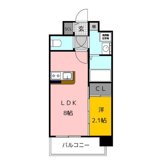 MODERN PALAZZO 箱崎駅前(1LDK/7階)の間取り写真