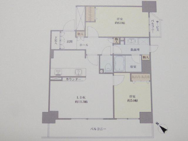 モア・クレスト築地(2LDK/7階)の間取り写真