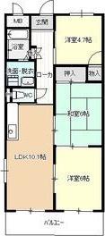 シャルダン三矢(3LDK/2階)の間取り写真