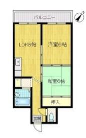 ハイツ鍛治(2LDK/3階)の間取り写真