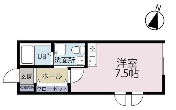 CASANATURAカーサ・ナツーラ(ワンルーム/1階)の間取り写真