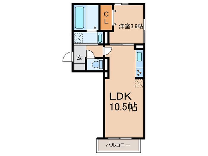 ドマーニ(1LDK/2階)の間取り写真
