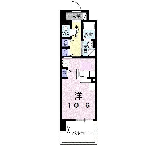 パールヒルズ五月町(ワンルーム/9階)の間取り写真