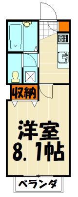 第5グリーンハイツ(1K/1階)の間取り写真