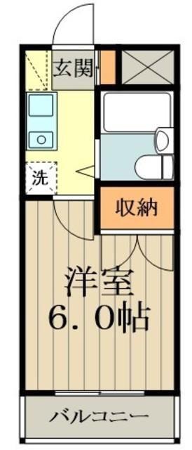 フェニックスマンション小金井(1K/2階)の間取り写真