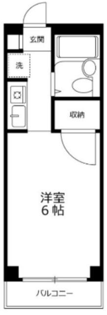 ヴェルドミール(ワンルーム/2階)の間取り写真