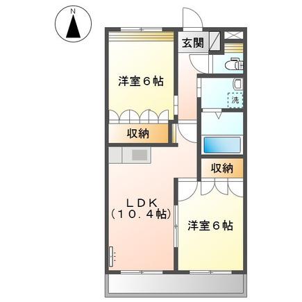 フォンテーヌ(2LDK/1階)の間取り写真