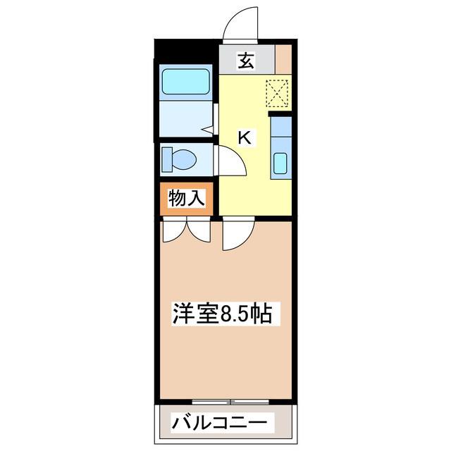 ハイツ緑町(1K/3階)の間取り写真