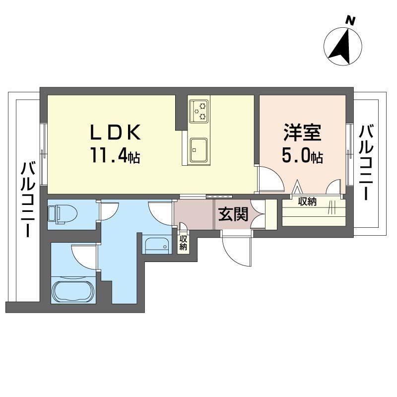 グレイスレジデンス(1LDK/3階)の間取り写真