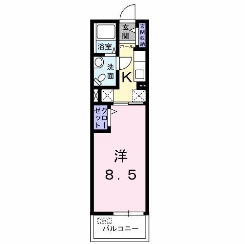 ヴェルファーレ II(1K/2階)の間取り写真