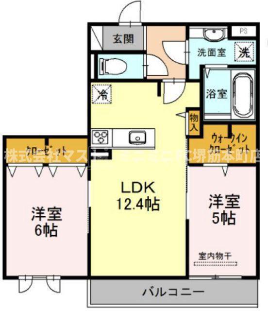 AVENIR(2LDK/3階)の間取り写真