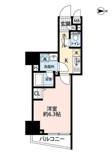 コンシェリア池袋マスターズヴィラ(1K/4階)の間取り写真