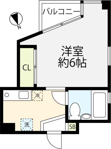 アーバンハウス駒場(ワンルーム/4階)の間取り写真