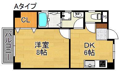 COZY PORT K(1DK/1階)の間取り写真