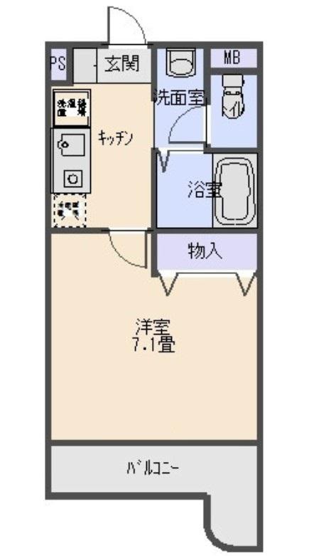 サイレンスWAKABA(1K/1階)の間取り写真
