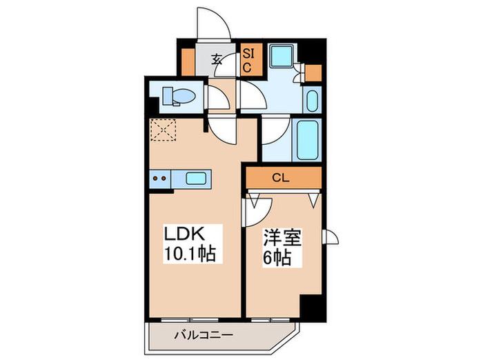 グランジット蔵前(1LDK/3階)の間取り写真