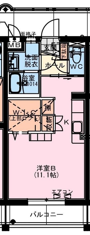 ビビッド アルコバレーノ(ワンルーム/3階)の間取り写真